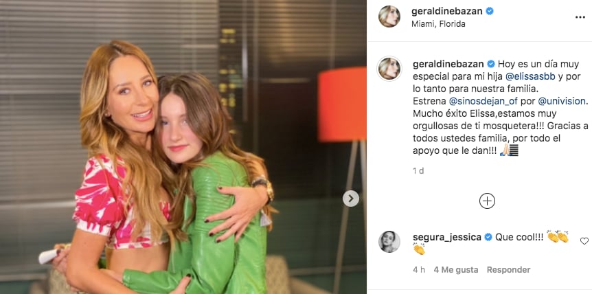 Geraldine Bazán junto a su hija Elissa