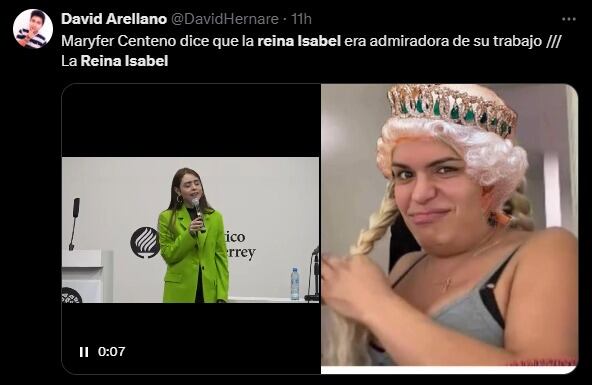 Memes de Maryfer Centeno en el Tec de Monterrey y la reina Isabel