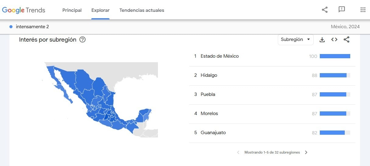 Intensamente 2: Estado de México fue el estado con mayor búsqueda en Google 2024