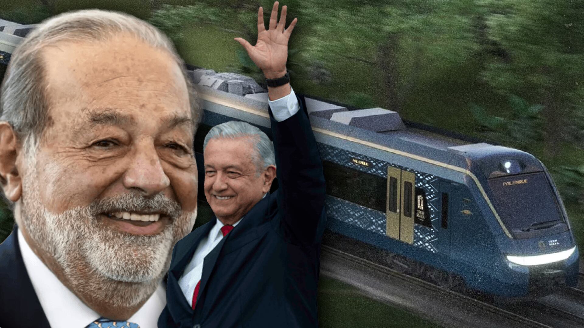 Carlos Slim, AMLO y Tren Maya