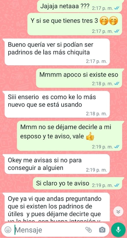 Conversación "padrinos de útiles escolares"