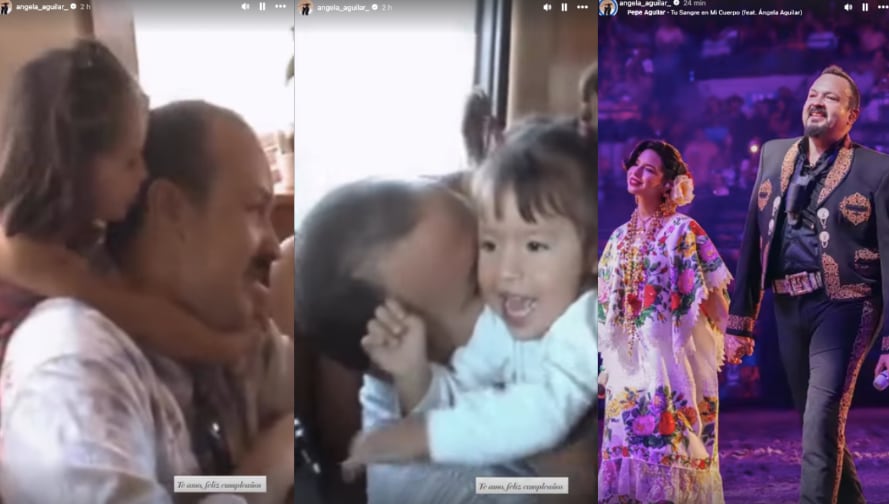 Ángela Aguilar junto a su padre Pepe Aguilar