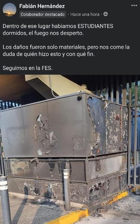 FES Acatlán: Incendio en caseta de vigilancia