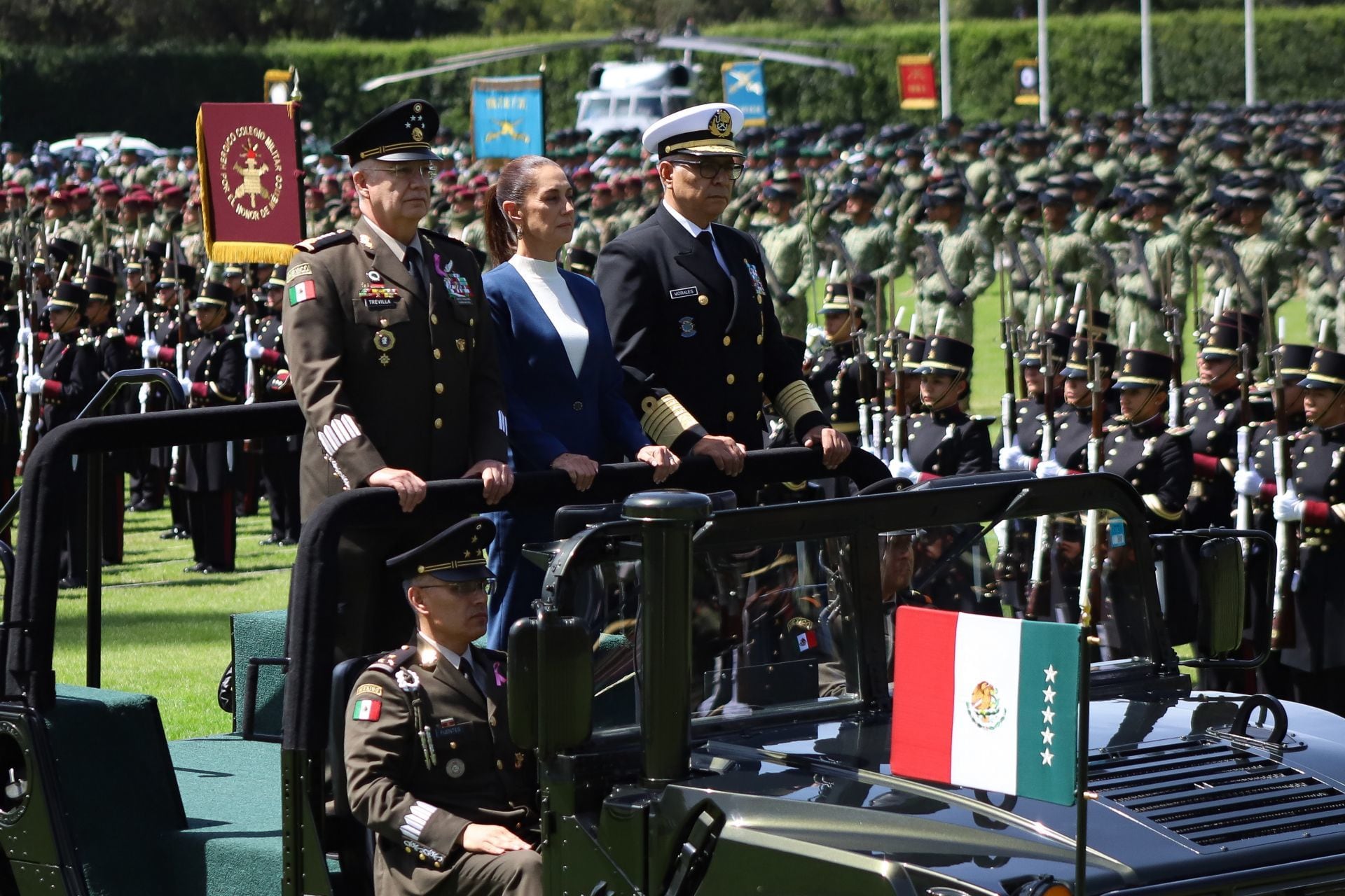 Claudia Sheinbaum en ceremonia de salutación de las Fuerzas Armadas y Guardia Nacional