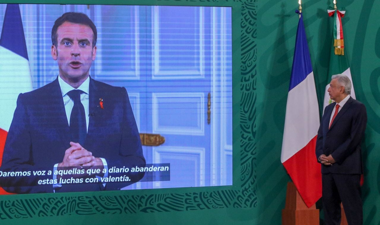 Emmnanuel Macron en la conferencia mañanera