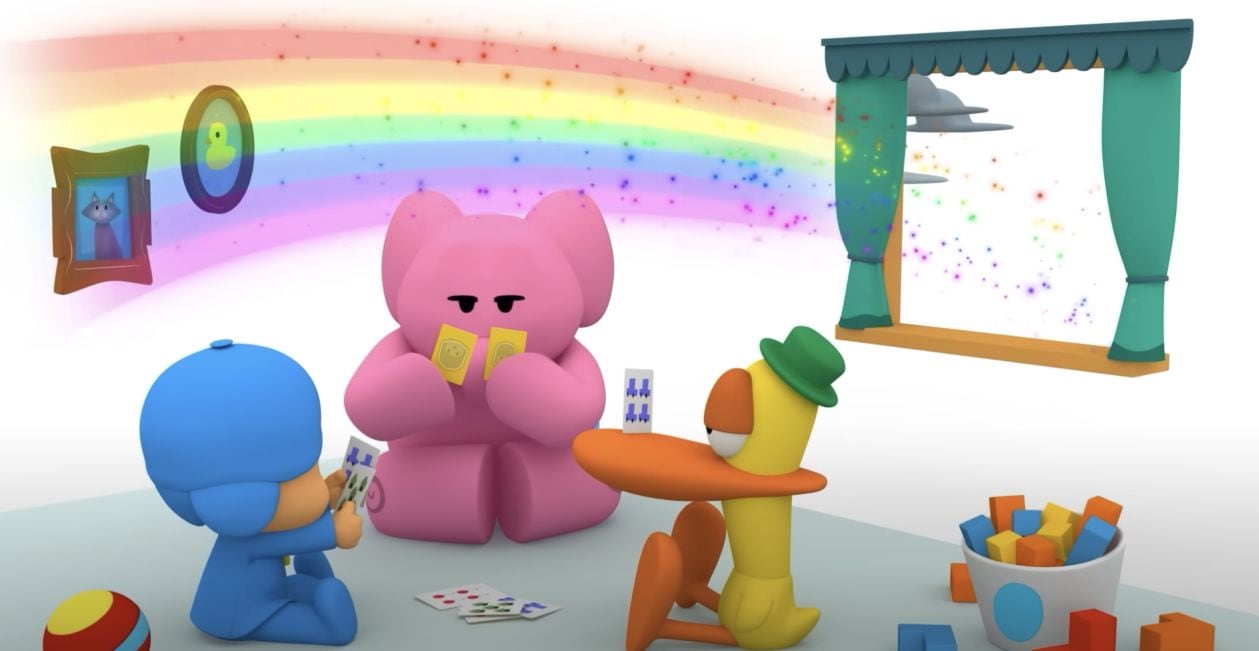 Pocoyó se aprende los colores del arcoíris
