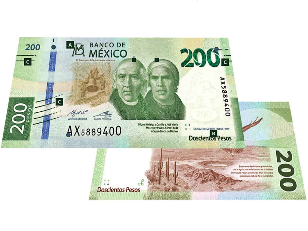 Nuevo billete de 200 pesos