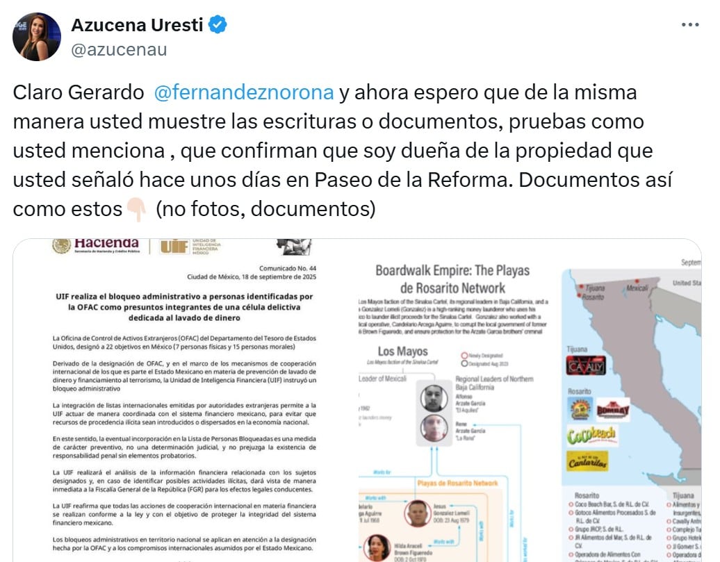 Azucena Uresti vs Gerardo Fernández Noroña