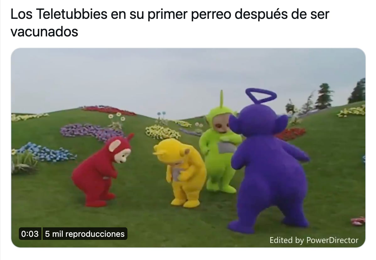 Meme de la vacunación de los Teletubbies