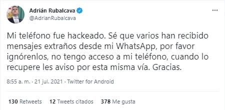 Hackeo a Adrián Ruvalcaba