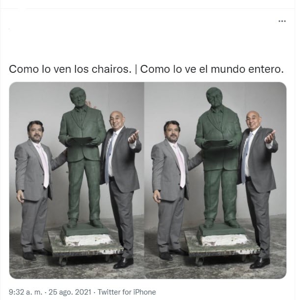 Modifican estatua de AMLO