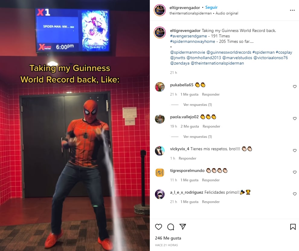 Mexicano rompe récord al ver 'Spider-Man: No Way Home’205 veces
