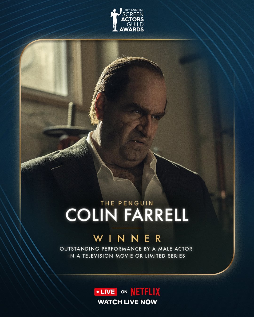 Colin Farrell, ganador SAG Awards 2025