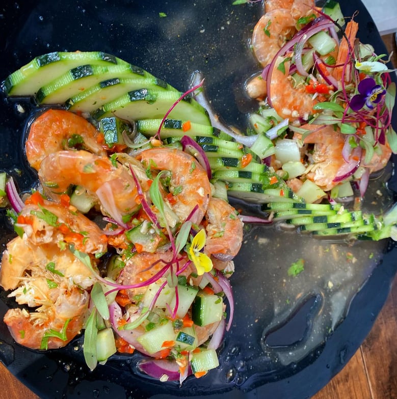 Aguachile de camarón seco de El Caimancito