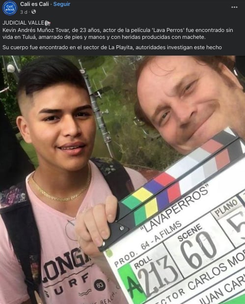 Muere torturado el actor Andrés Tovar Muñoz