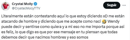 Crystal Molly reacciona a pelea de Wendy Guevara y Ninel Conde.
