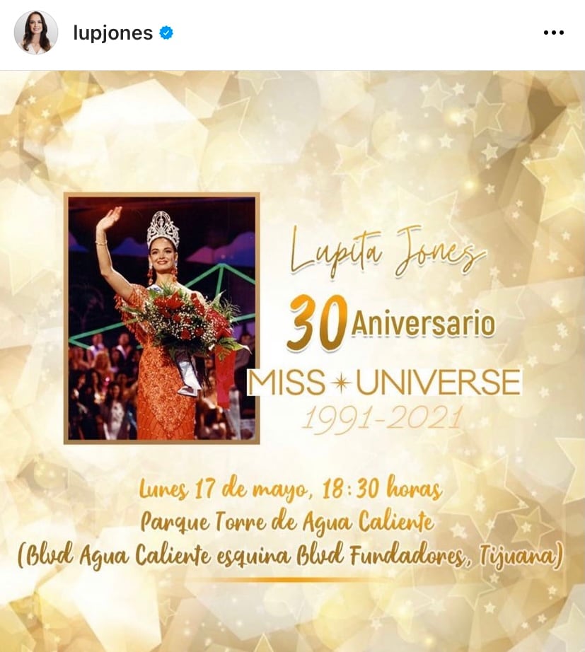 Invitación de Lupita Jones a su evento