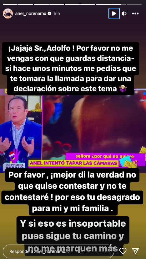 Anel Noreña se va contra Gustavo Adolfo Infante y no quiere hablar con él