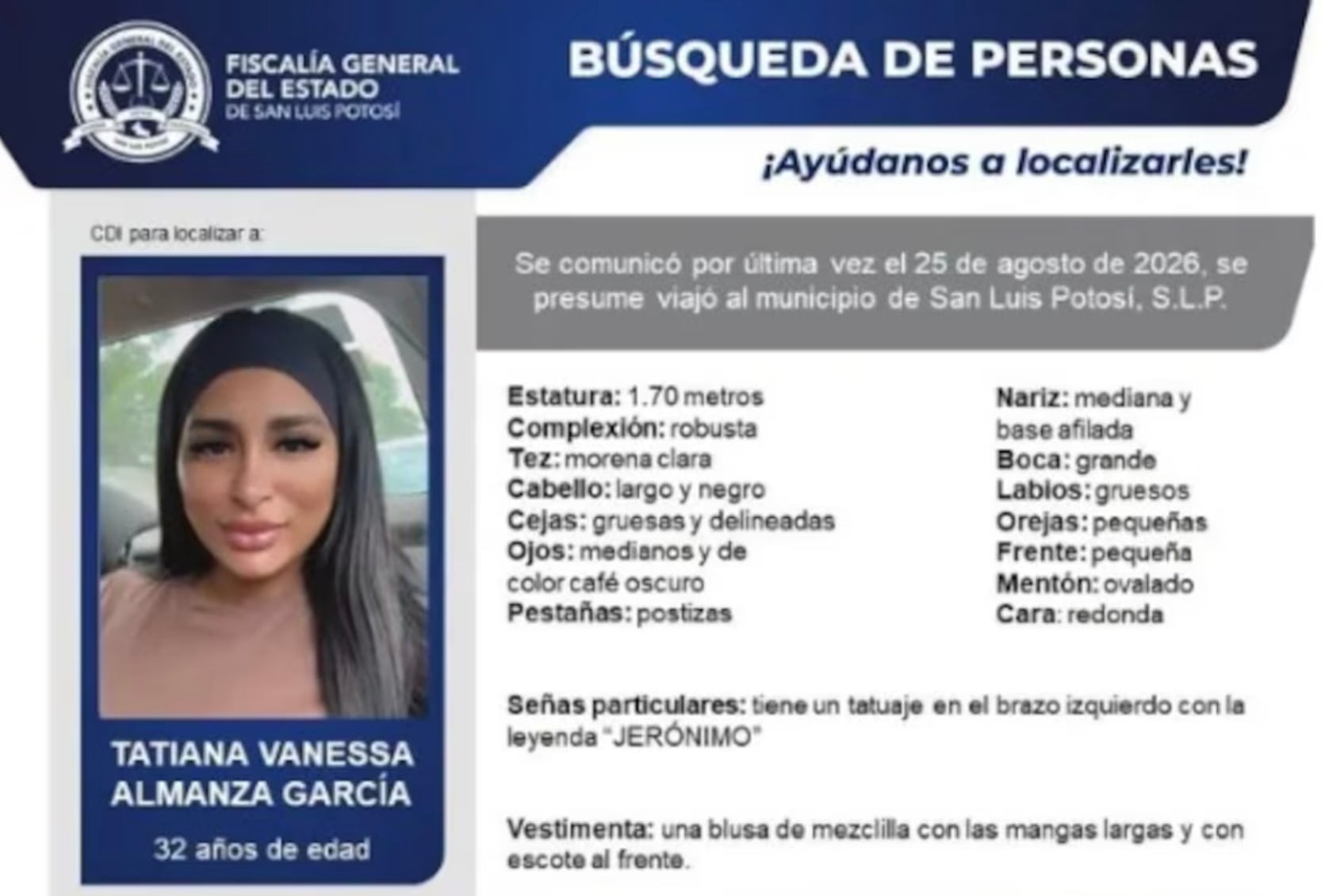 Tatiana Vanessa, colombiana que murió en México