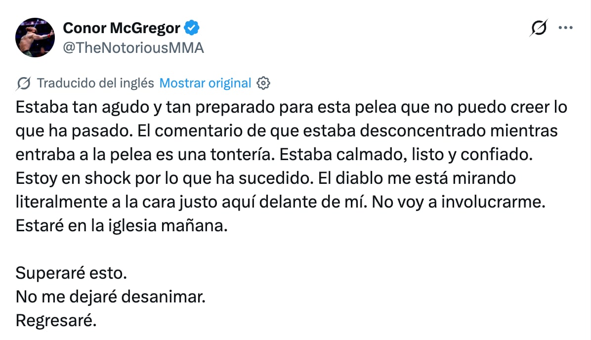 Conor McGregor sobre su lesión de rodilla en UFC
