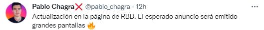 Pablo Chagra aclara qué significa la lista que RBD publicó.