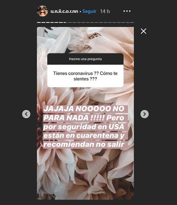 Hija de Angélica Rivera en cuarentena
