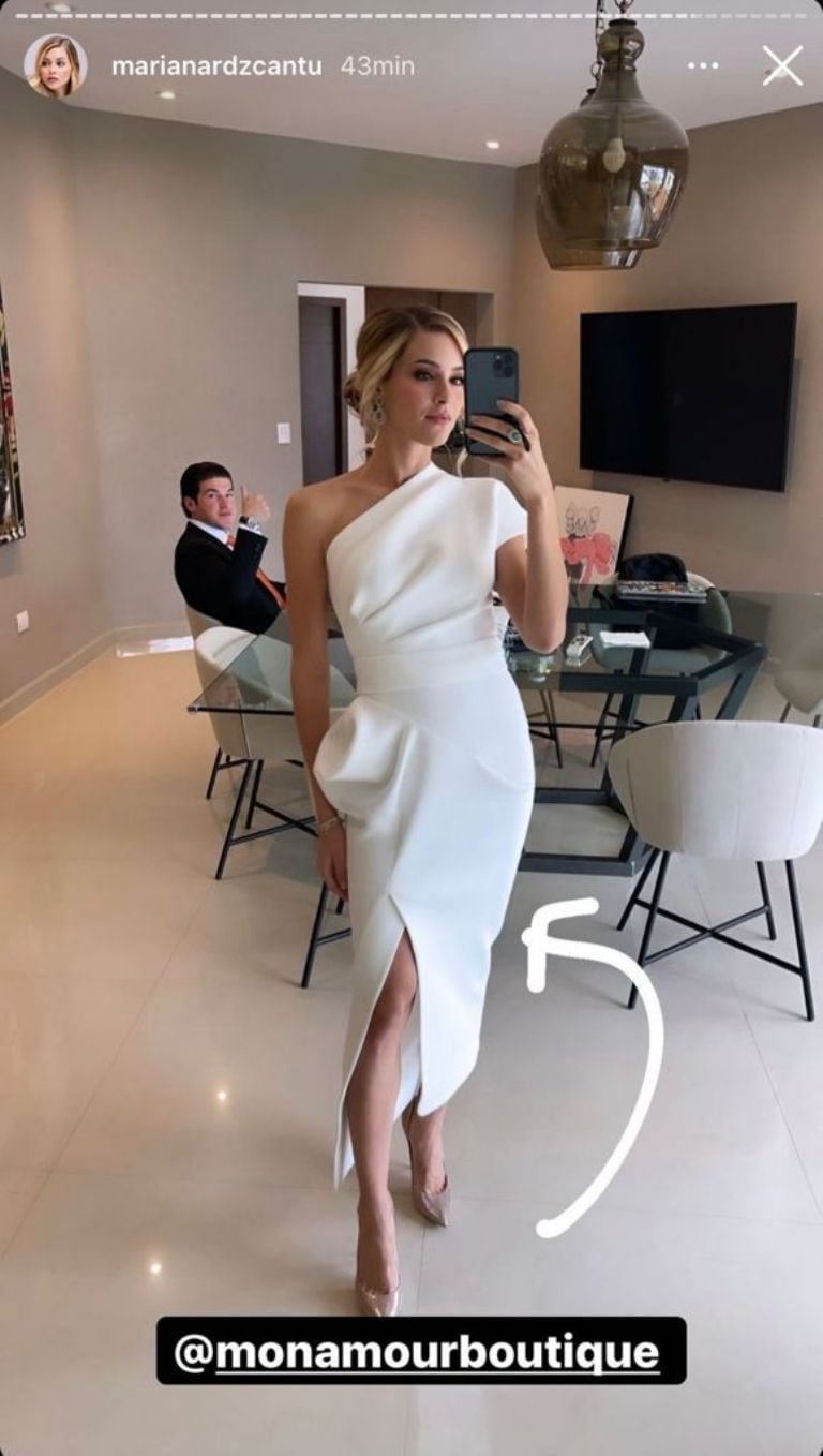 Mariana Rodríguez luce vestido durante toma de protesta en Nuevo León