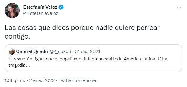 Tuit de Estefanía Veloz