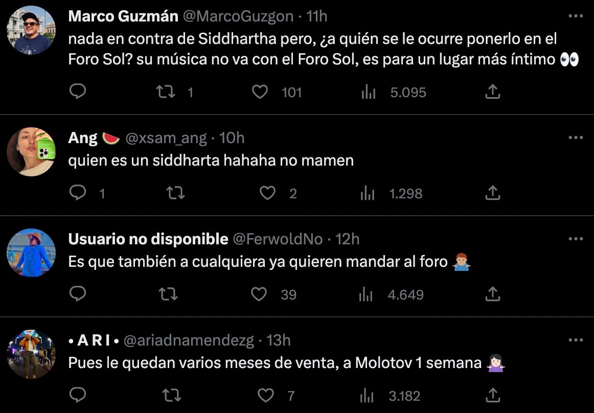 Comentarios al concierto de Siddhartha