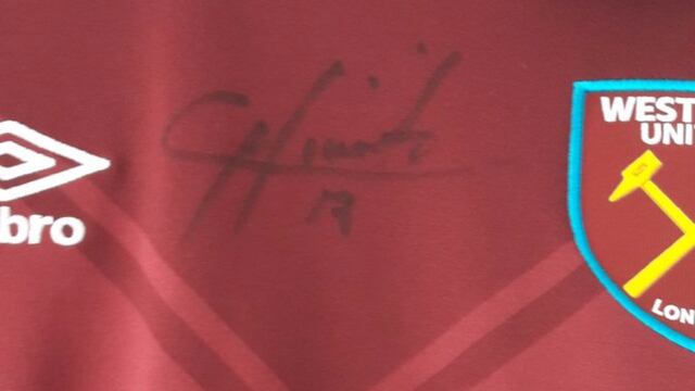 La camiseta en subasta.