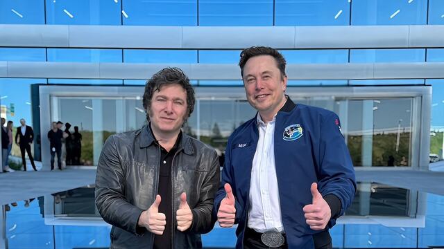 Javier Milei junto a Elon Musk