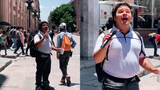 Hombre ciego canta en las calles de San Luis Potosí y suena exactamente igual que Luis Miguel