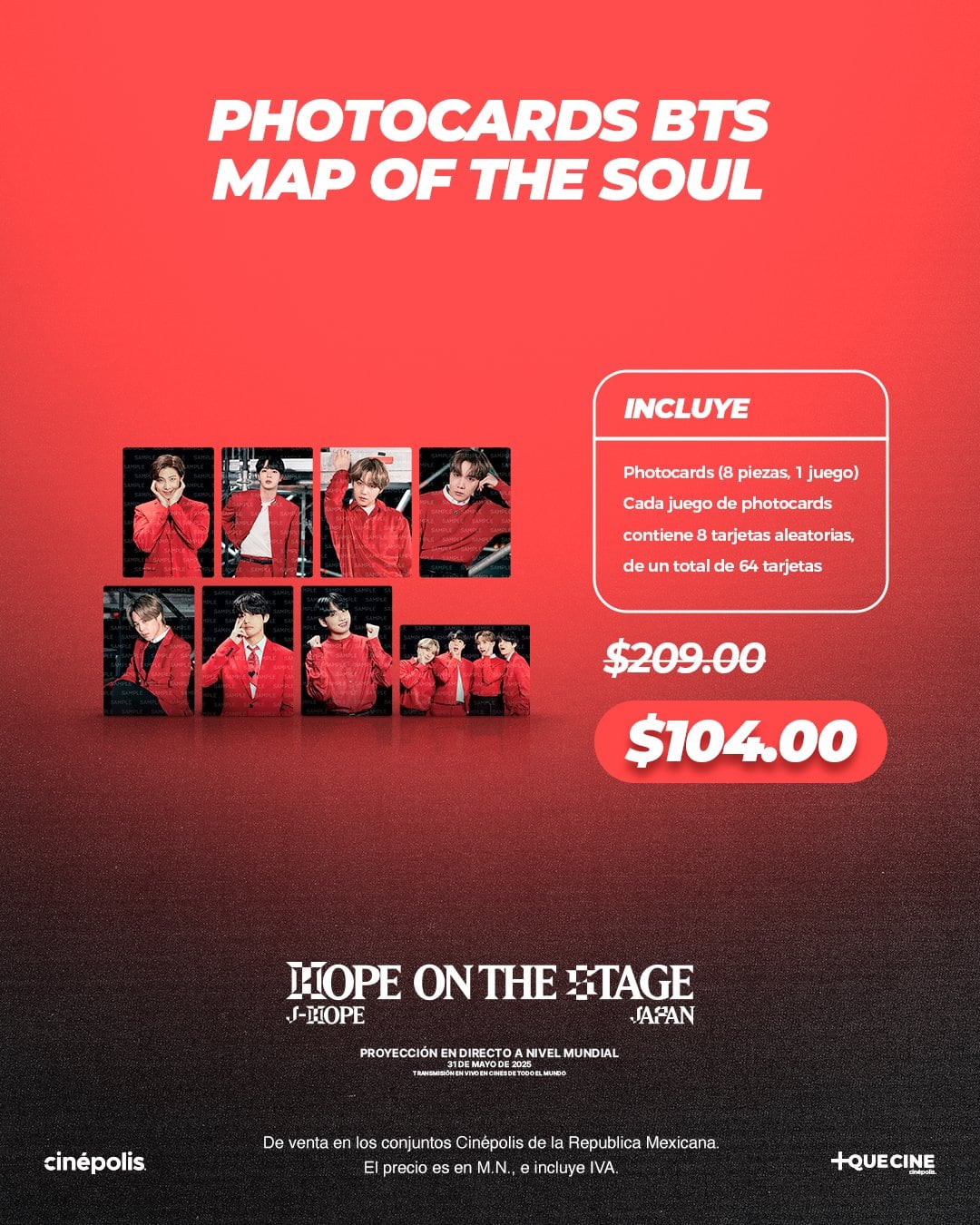 Coleccionables de J-Hope en Cinépolis