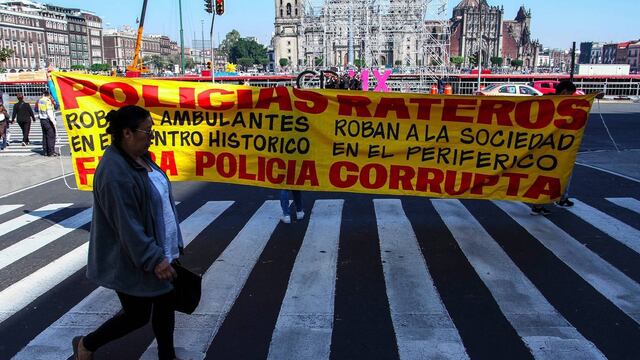 Protesta contra corrupción de policías. Pérdidas para México.