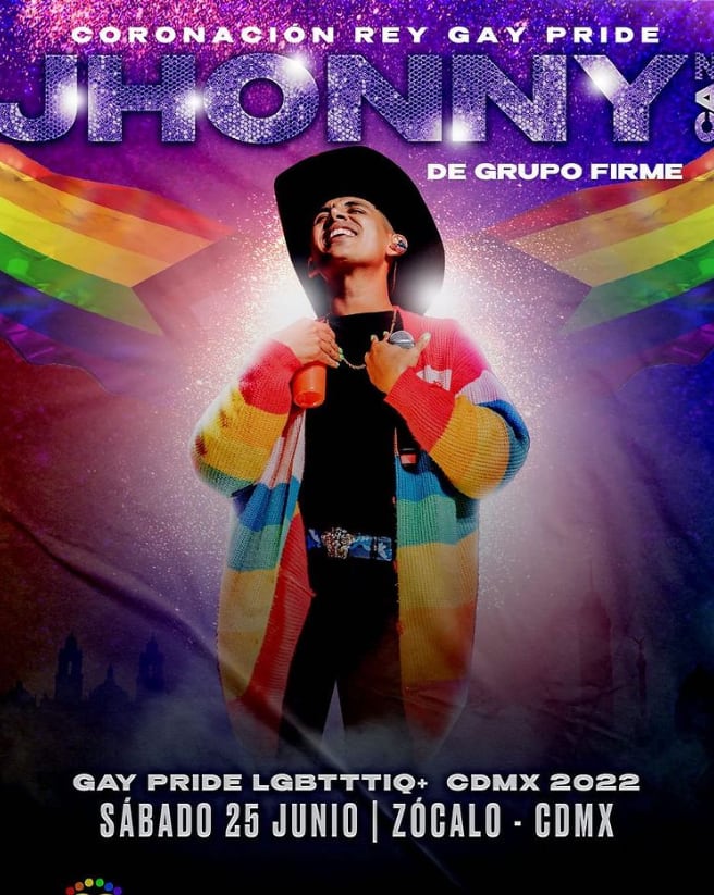 Jhonny Caz como rey de la marcha LGBT