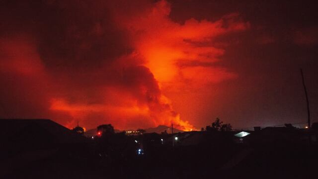 Erupción del volcán Nyiragongo