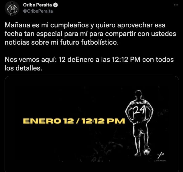 Oribe Peralta revelará su futuro en el día de su cumpleaños.