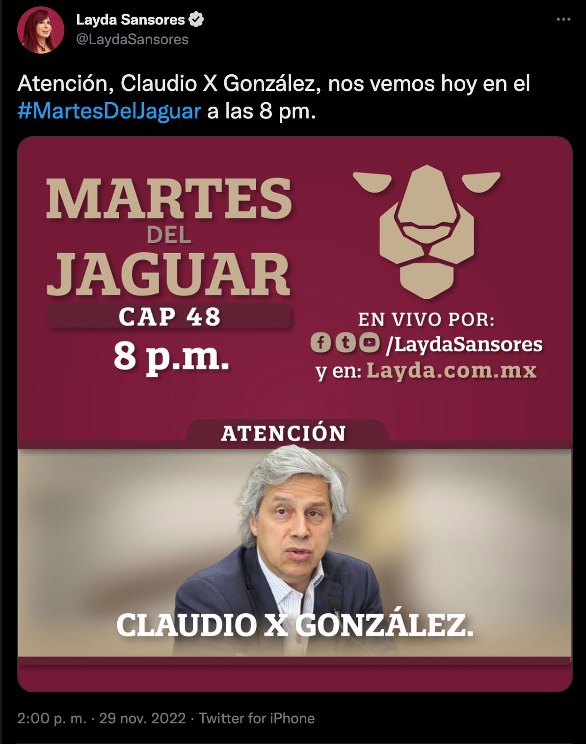 ¿Otro brother de Alejandro Moreno? Claudio X. González será exhibido por Layda Sansores en el Martes del Jaguar