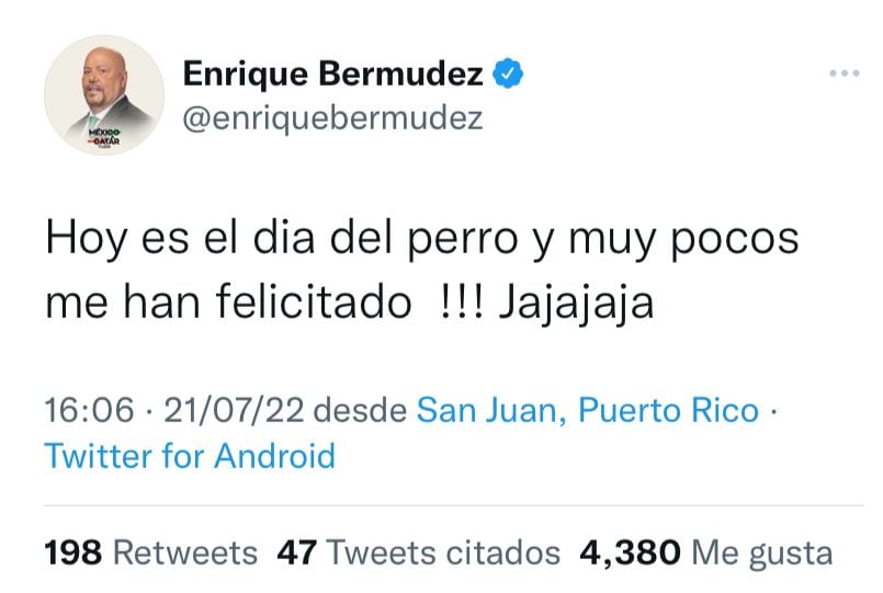 El Perro Bermúdez pidió a sus fans que lo felicitaran por el Día Mundial del Perro.