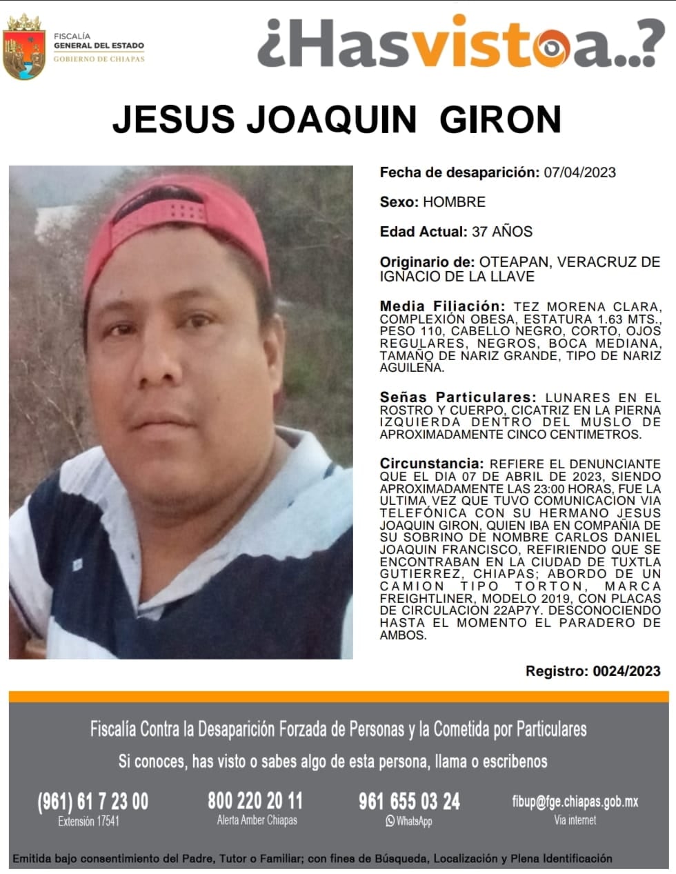 Jesús y su hijo Carlos desaparecen en Chiapas
