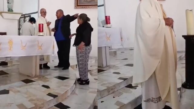 Sacerdote interrumpe boda