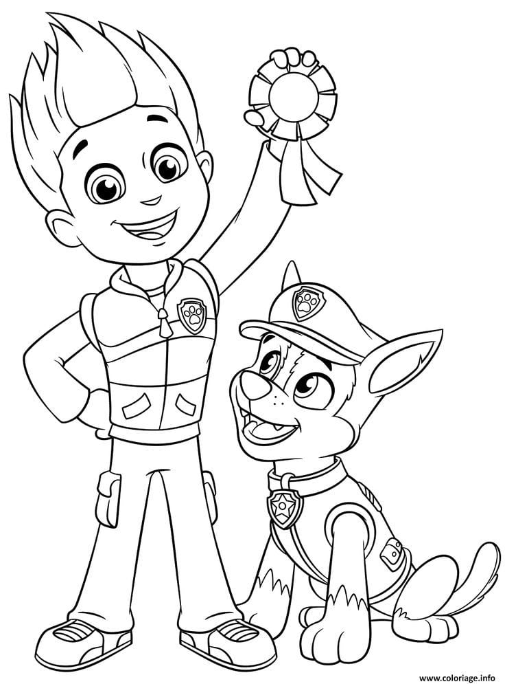 Dibujos de Ryder, líder de Paw Patrol, para colorear por el Día del Padre