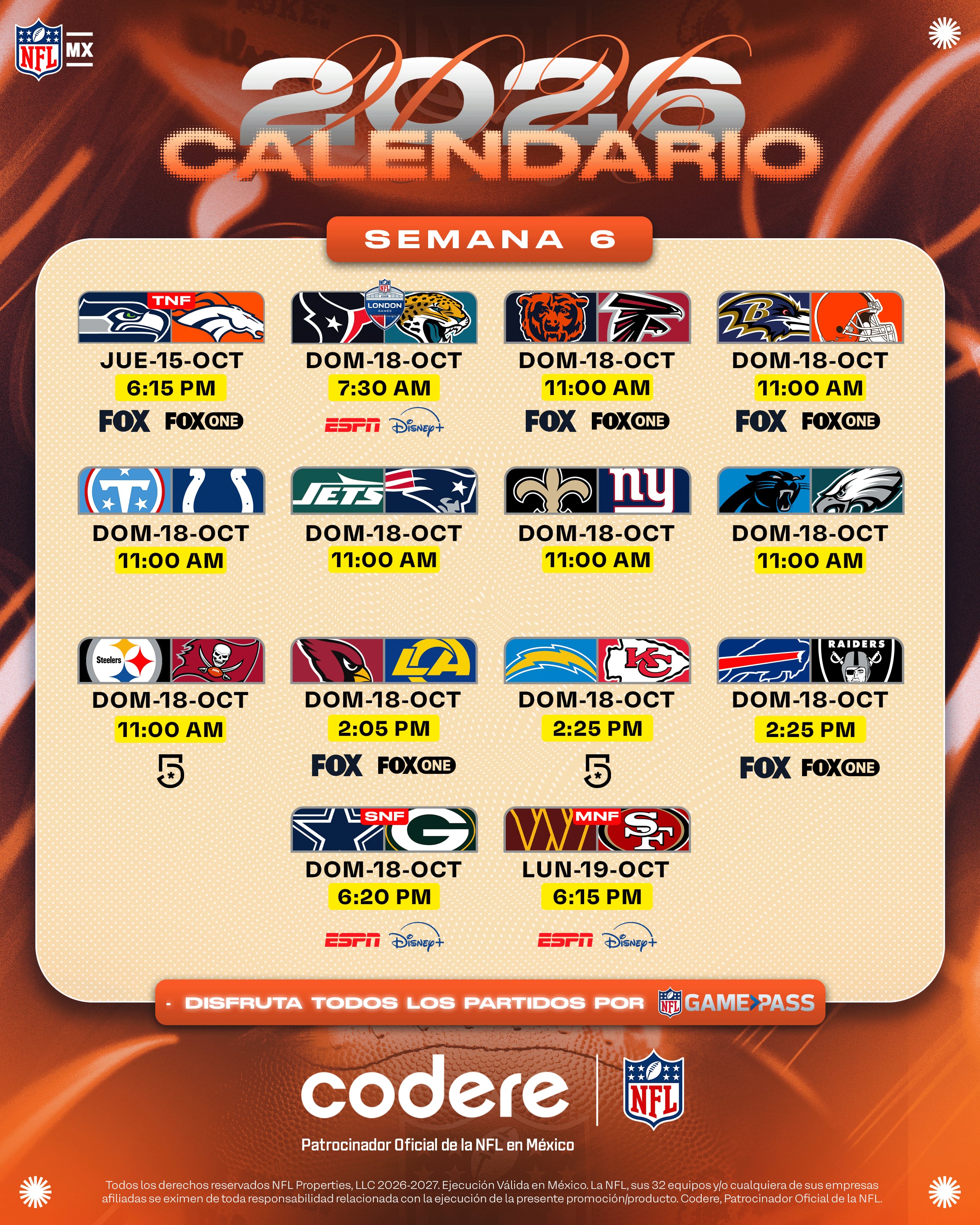 Semana 6 de la NFL