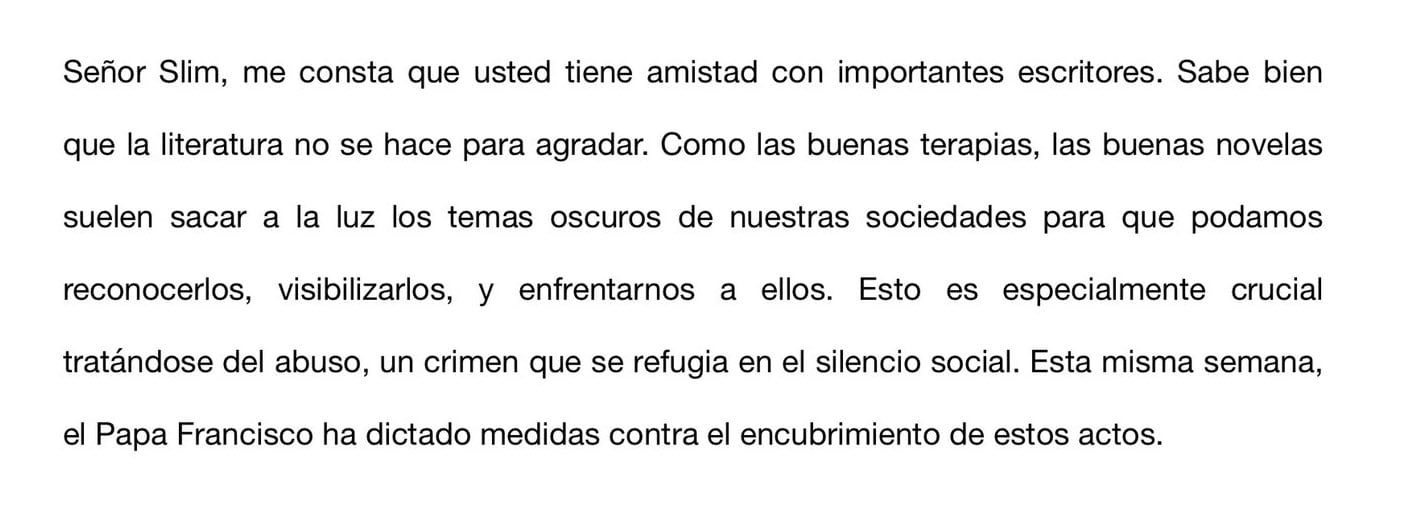 Carta de Santiago Roncagliolo