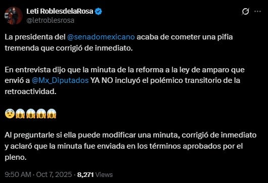 Laura Itzel Castillo propone eliminar transitorio de la Ley de Amparo retroactiva