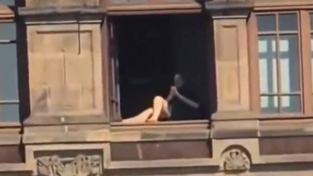 Falso video de mujer tomando el sol en Palacio Nacional