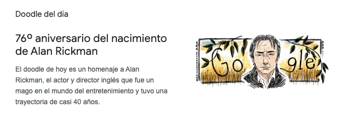 Doodle Google: Alan Rickman