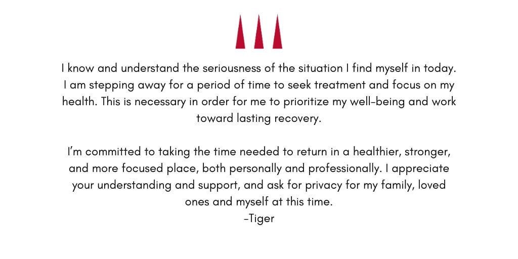Comunicado Tiger Woods