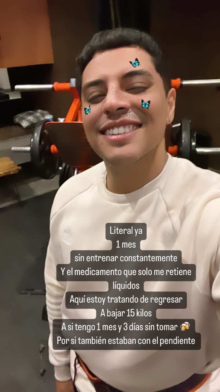 Eduin Caz dice que tiene un mes sin tomar alcohol.