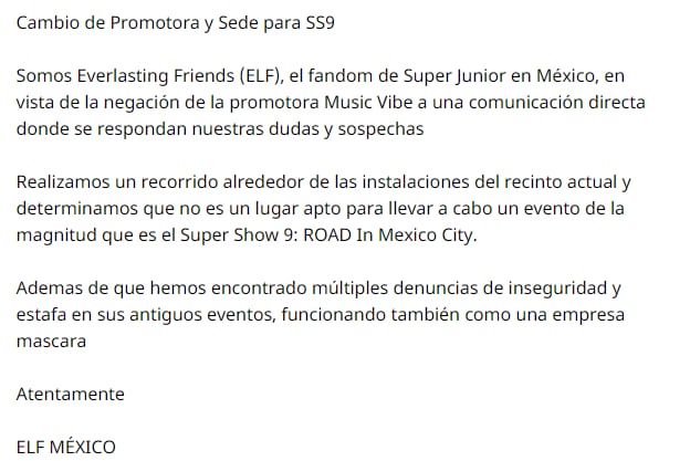 Hacen petición en change.org para que concierto en CDMX de Super Junior cambie de sede.